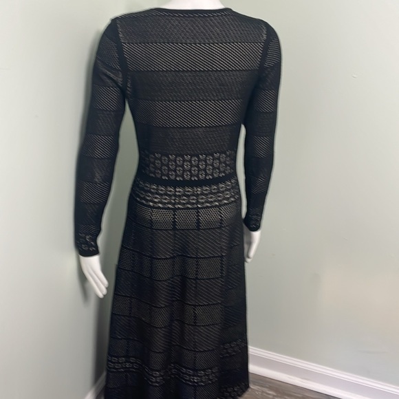 Gal Meets Glam Black Heidi Sweater Knit Long Sleeve Midi Dress Medium - Picture 11 of 12